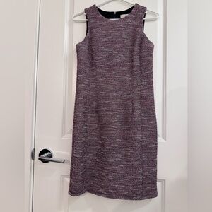 LOFT Textured Sleeveless Burgundy Dress